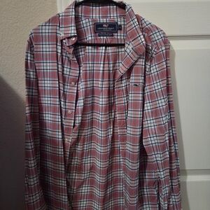 Vineyard Vines Men's Red Plaid Shirt